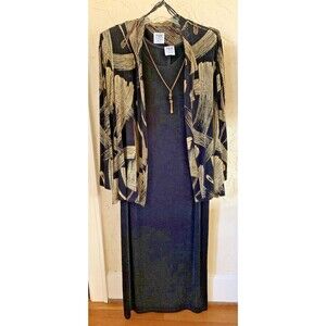 VTG R&M Richards Womens Metallic Jacket Dress 2pcs 18W? Plus Size